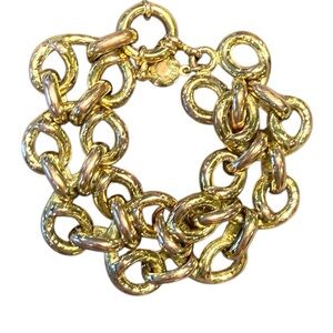 Vintage J. Crew Gold Triple Link Chunky Chain Bracelet